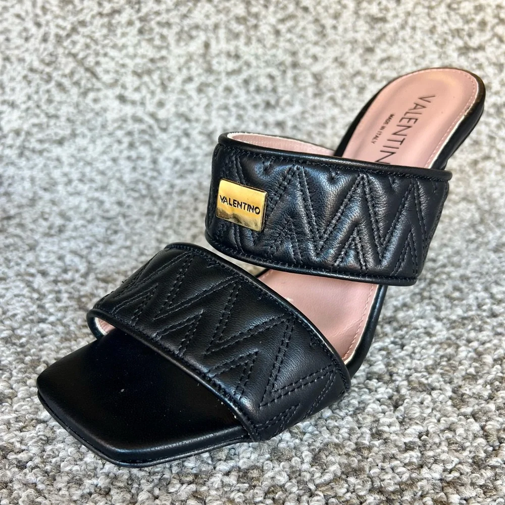 VALENTINO by MARIO VALENTINO Black Jackie Slide Sandal Women's 8 US Size - Picture 2 of 14